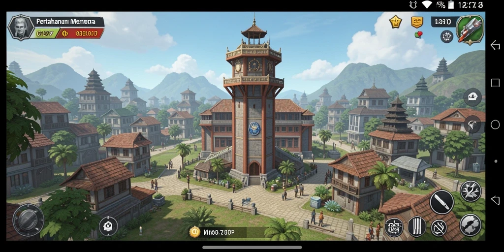 Tampilan gameplay menara pertahanan dalam C0077 yang seru.