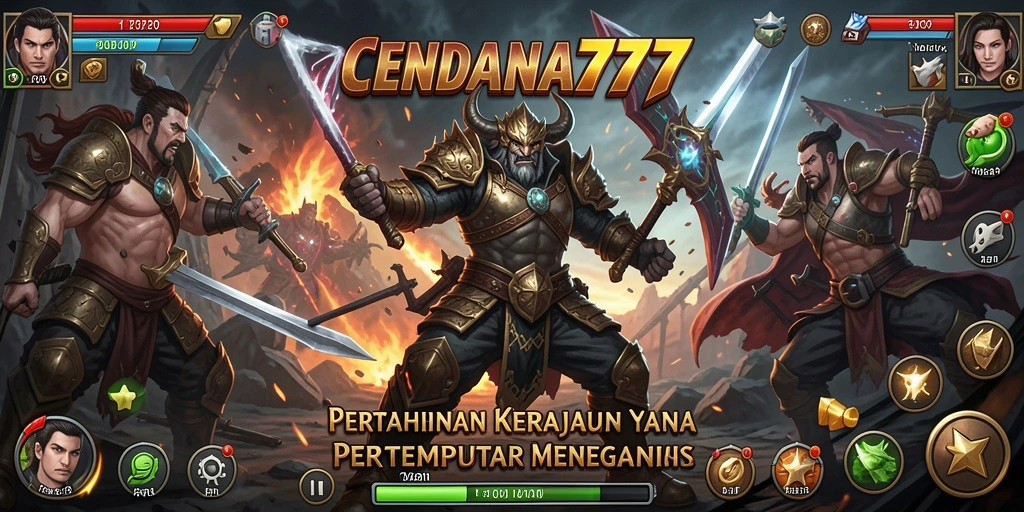 Screenshot gameplay CENDANA777 menampilkan pertempuran menegangkan dalam Tower Defense.