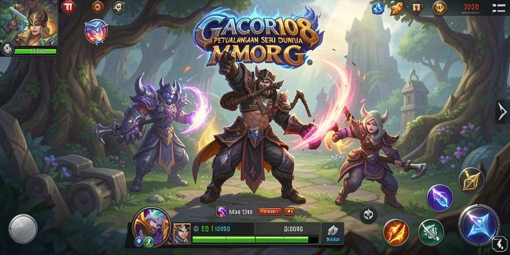 Screenshot menampilkan aksi seru di dunia GACOR108 MMORPG.