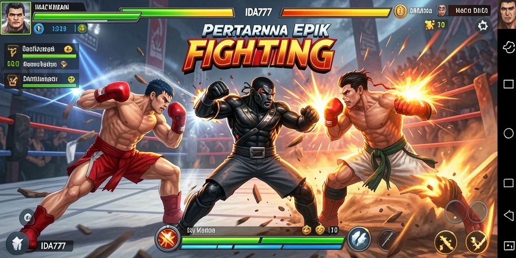 Screenshot gameplay IDA777 yang menampilkan pertarungan seru antara karakter.