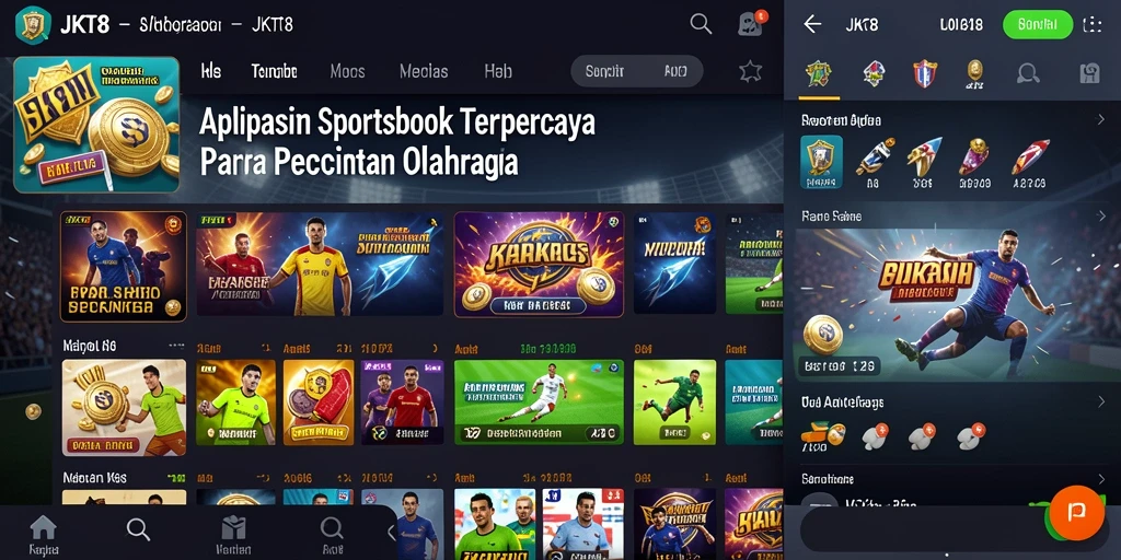 Screenshot JKT8 menunjukkan tampilan antarmuka taruhan olahraga yang menarik.