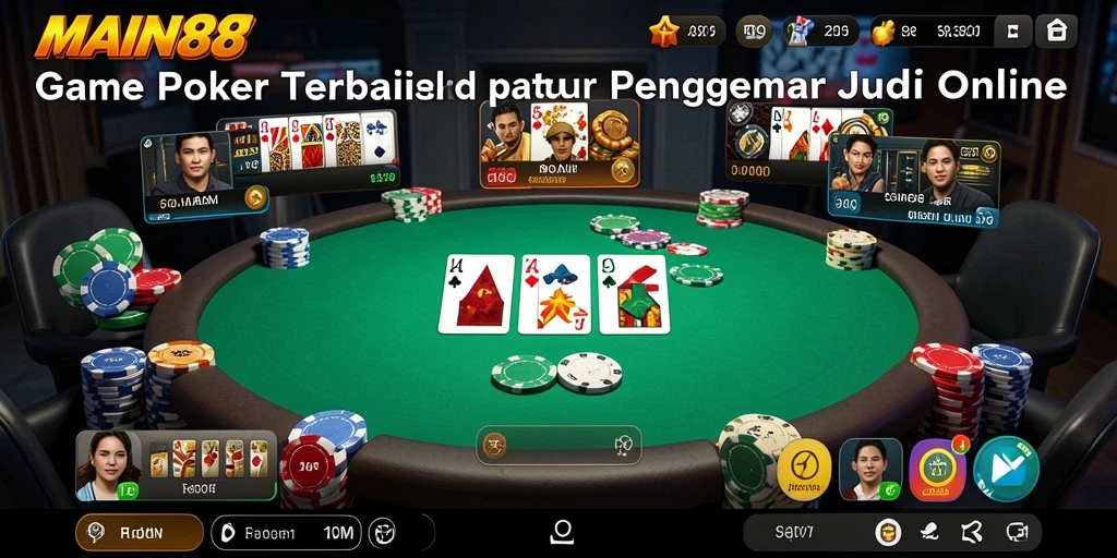Tampilan menarik dari gameplay Poker di MAIN88.
