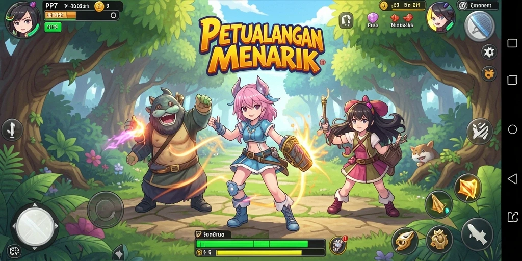Tampilan gameplay seru dari PP7 dengan karakter Anime.