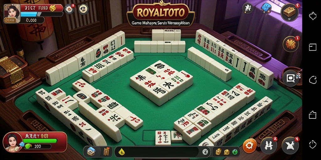 Screenshot utama ROYALTOTO memperlihatkan gameplay Mahjong yang seru dan menarik.