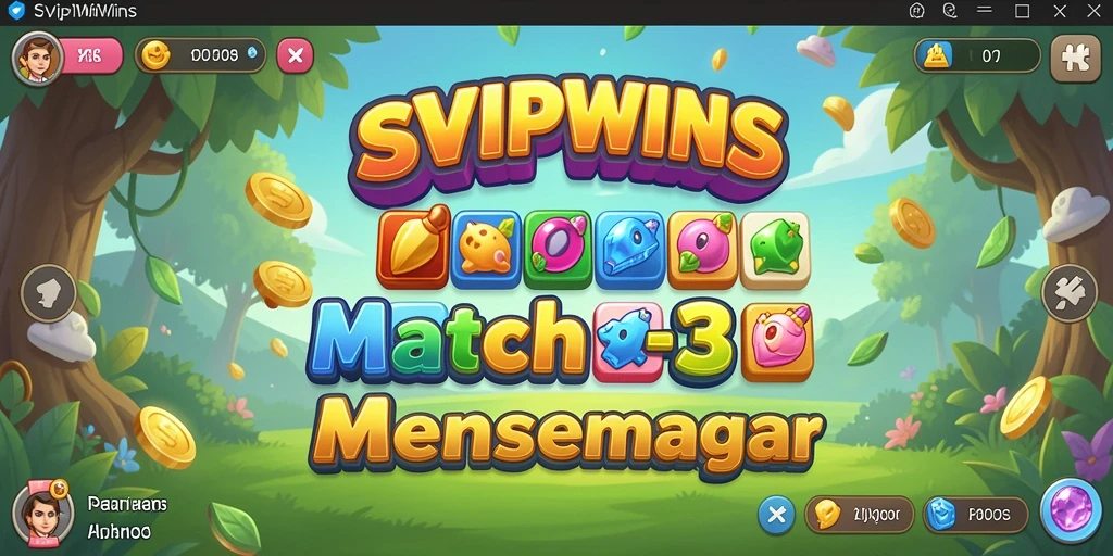 Screenshot gameplay SVIPWINS menampilkan momen seru mencocokkan item.