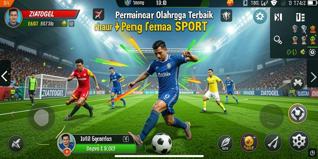 Screenshot gameplay ZIATOGEL menampilkan pertandingan olahraga yang seru dan kompetitif.
